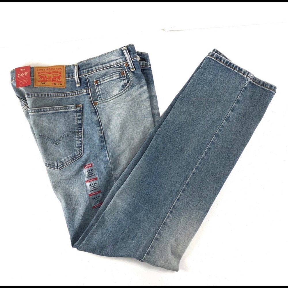 Men’s 569 loose straight Levi’s Blue Jeans 32x34 - Picture 1 of 10